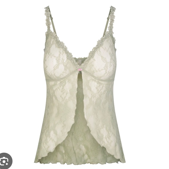 SKIMS Other - NWT SKIMS Stretch lace babydoll top talc lingerie intimates